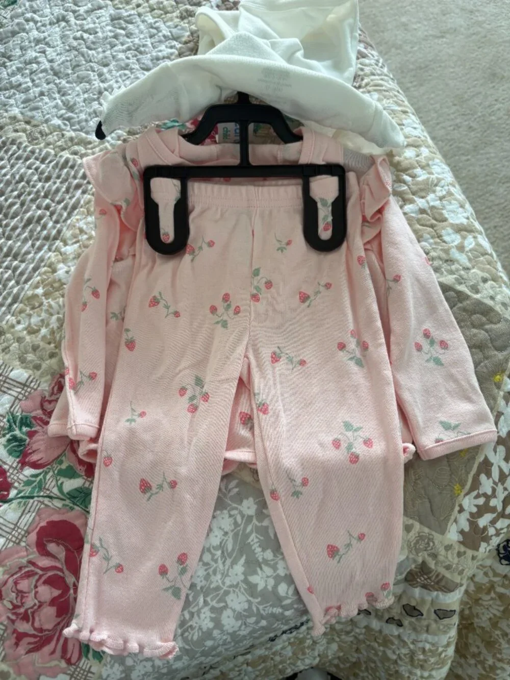 Carter's Child of Mine Baby Girl Strawberry Cardigan Outfit Set, Size 6-9 Months